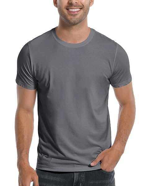T-Shirts für Herren Atmungsaktiv Komfort Cutted Shirts Sommer Rundhals Kühlend Bambus Basi