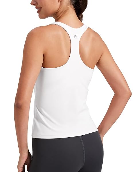 Top Damen mit integriertem BH Atmungsaktives Sportshirts für Frauen Tanktop Yoga Shirts Be
