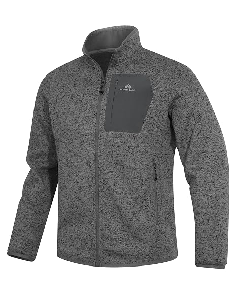 Pioneer Camp Herren Fleecejacke Übergangsjacke ohne Kapuze für Outdoor(GRY;L