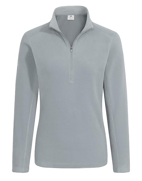 Pioneer Camp Fleece Pullover für Damen Half-Zip，Weicher Sport Pullover ohne Kapuze,Jacke f