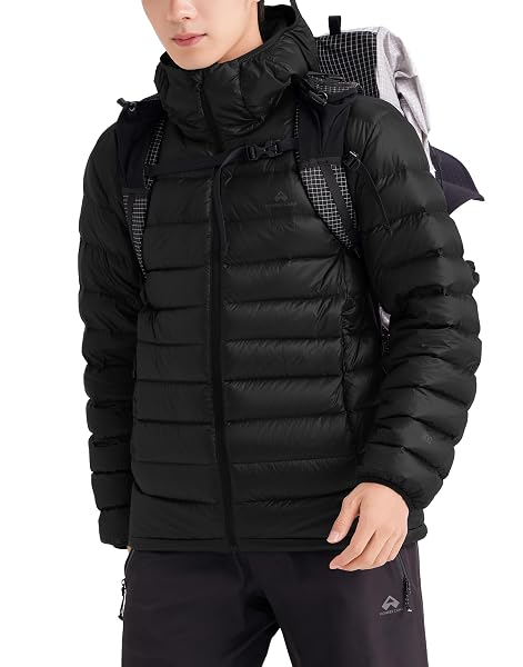 Pioneer Camp Herren Jacke Winter Warm Daunenjacke mit Kapuze Packbar Wasserabweisend Leich