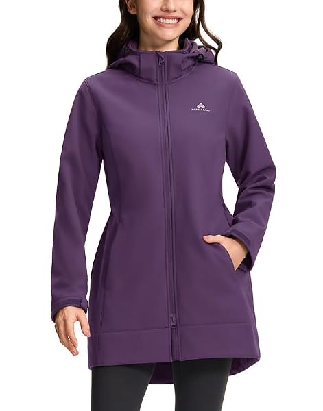 Pioneer Camp Softshelljacke für Damen Lang Fleece Softshellmantel Damen Wasserdicht & Wind