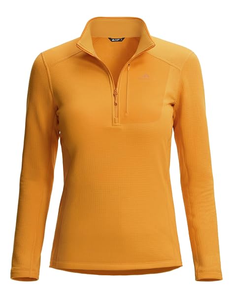 Pioneer Camp Damen Fleecepullover Leichte Warm Fleecejacke mit Stehkragen aus 2-Wege-Stret