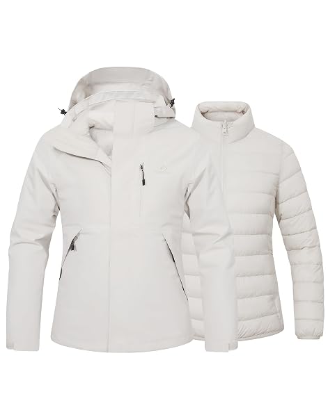 Pioneer Camp winterjacke damen–skijacke 3 in 1 jacke damen snowboardjacke,Sturzregenfest, 