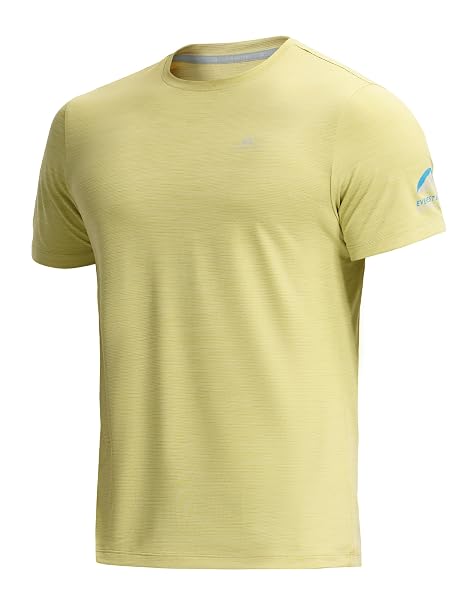 Laufshirt Herren Atmungsaktiv Quick Dry Sportshirt Kurzarm Stretch Fitness Shirt mit Mount