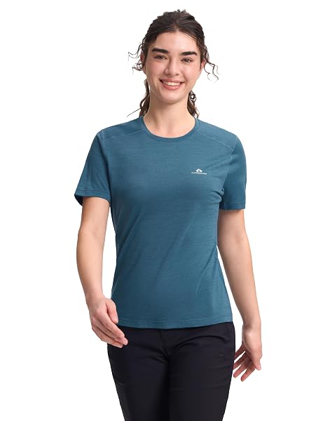 Pioneer Camp Merino Shirt Damen Funktionsshirt Wandershirt Atmungsaktiv Kurzarm T-Shirts F
