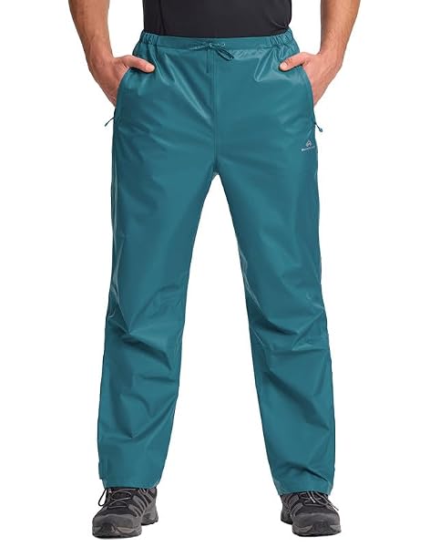 Fahrrad Regenhose Herren 20000mm Atmungsaktiv Leichte Packbar Radhose Wasserdicht Trekking