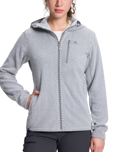 Pioneer Camp Fleecejacke Damen mit Kapuze Leichte Midlayer Jacke