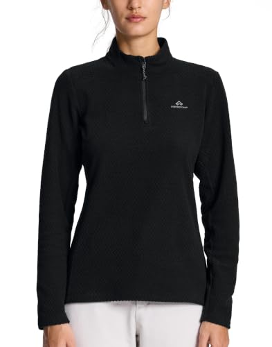 Pioneer Camp Fleecepullover Damen Leichte Waffel-Fleece mit 1/4 Zip