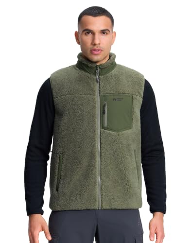 Pioneer Camp Herren Fleeceweste mit Stehkragen und Elastischem Bund für Outdoor