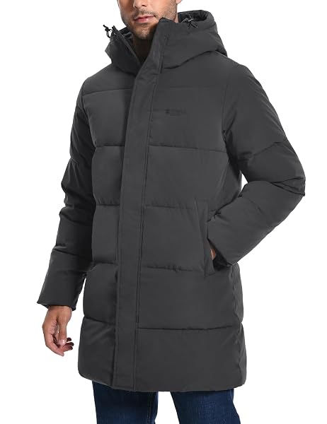 Pioneer Camp Herren Winterjacke Lang Winddicht Wasserdicht Warme Daunenjacke Winter Outdoo